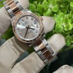 Silver-dial stainless steel watch