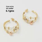Tri-Color Open Hoop Earrings