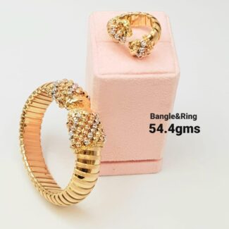 Luxury Crystal Cuff Bracelet & Ring Set