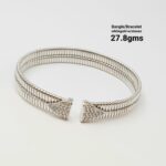 Silver Crystal Mesh Open Cuff Bracelet