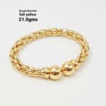 Gold Beaded Chain Bangle Bracelet