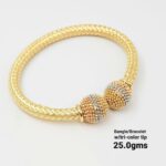 Two-Tone Crystal Ball Mesh Bracelet