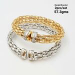 Tri-Color Braided Bangle Bracelet Set