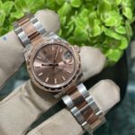 Brown-dial stainless steel watch