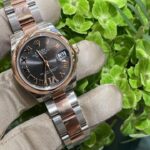 Dark Brown-dial stainless steel watch (different angle)