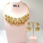 Blossom Flower Gold Necklace & Drop Earrings Set