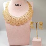 Royal Lace Choker Gold Necklace & Earrings Set
