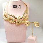 Twisted Rope Gold Necklace & Earrings Set
