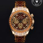 Gold-tone skeleton luxury watch