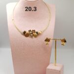 Minimalist Floral Gold Necklace & Earrings Set