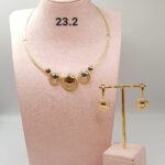 Elegant Coin Charm Gold Necklace & Earrings Set