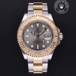 Two-tone silver/gold watch with light dial