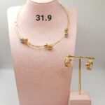 Minimalist Floral Gold Necklace & Earrings Set