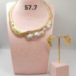 Silver & Gold Wave Necklace Jewelry Set