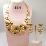 Luxury Coin Statement Gold Necklace & Earrings Set