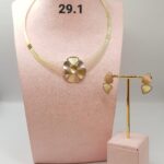 Four-Petal Clover Gold Necklace & Earrings Set