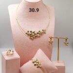 Crystal Flower Gold Jewelry Set