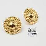 Sun Disc Gold Stud Earrings