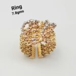 Crown Textured Gold Statement Ring